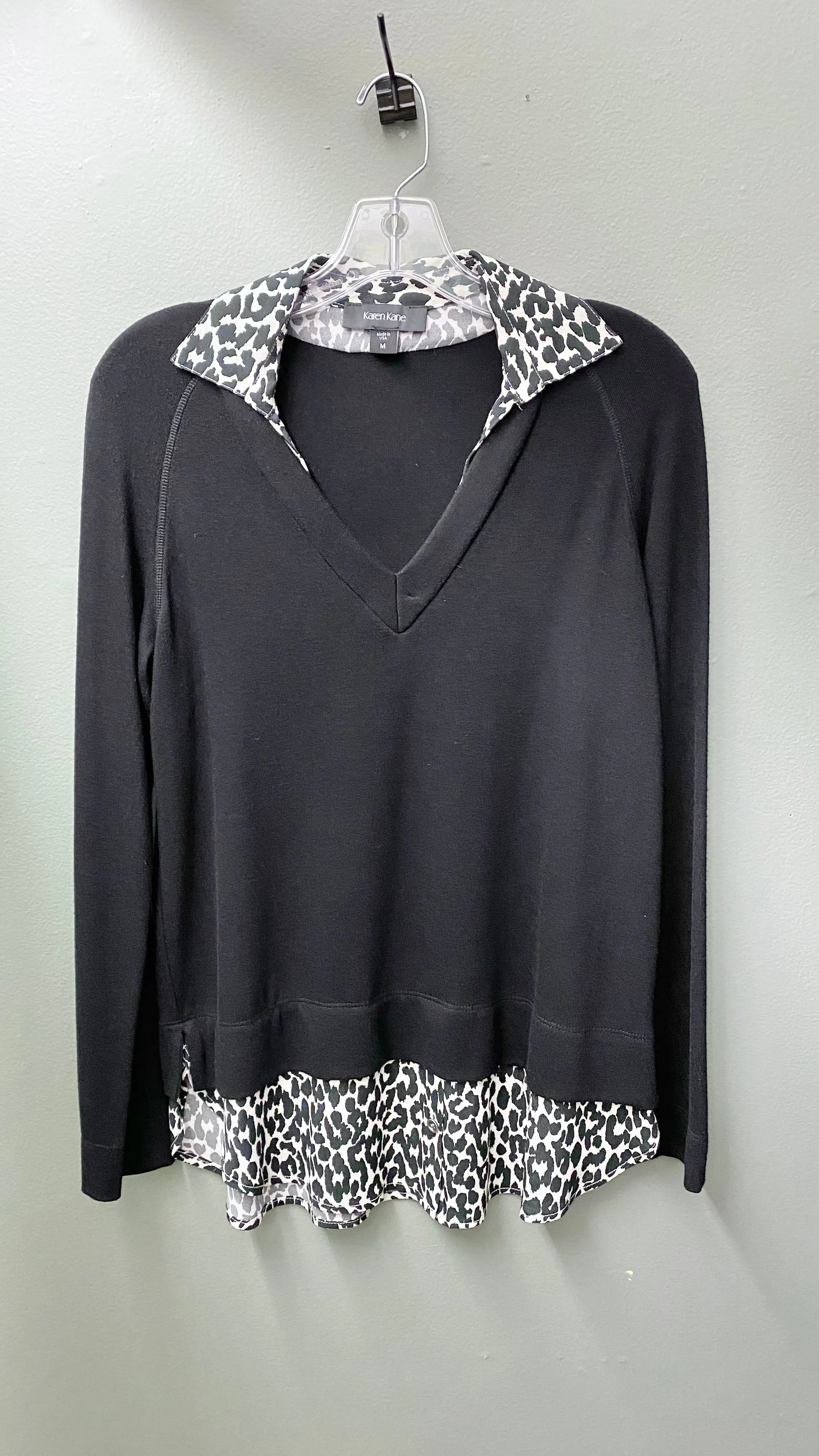 * Clearance - M, XL - Karen Kane Layered Black and White