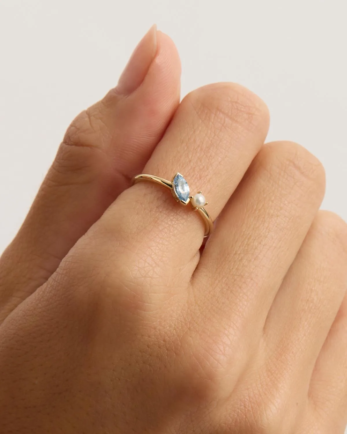 14k Solid Gold Into The Blue Ring