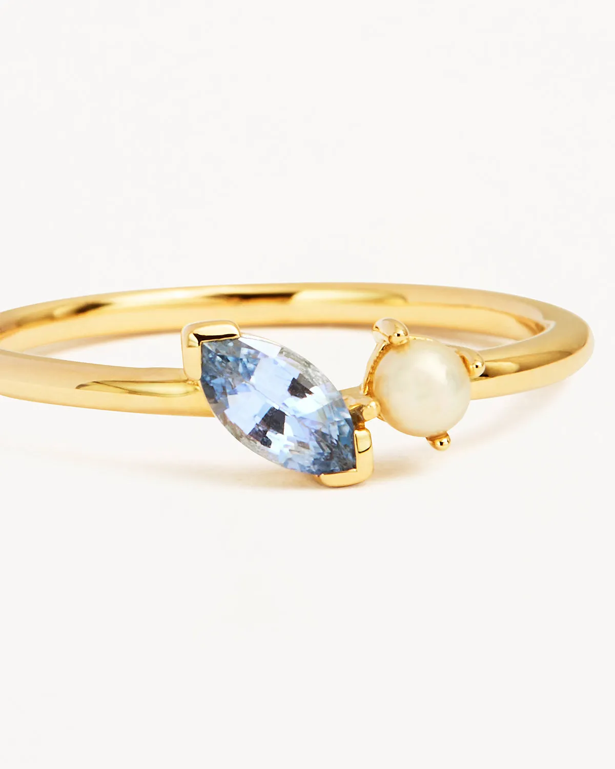 14k Solid Gold Into The Blue Ring