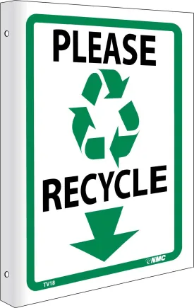 2-View Please Recycle Sign