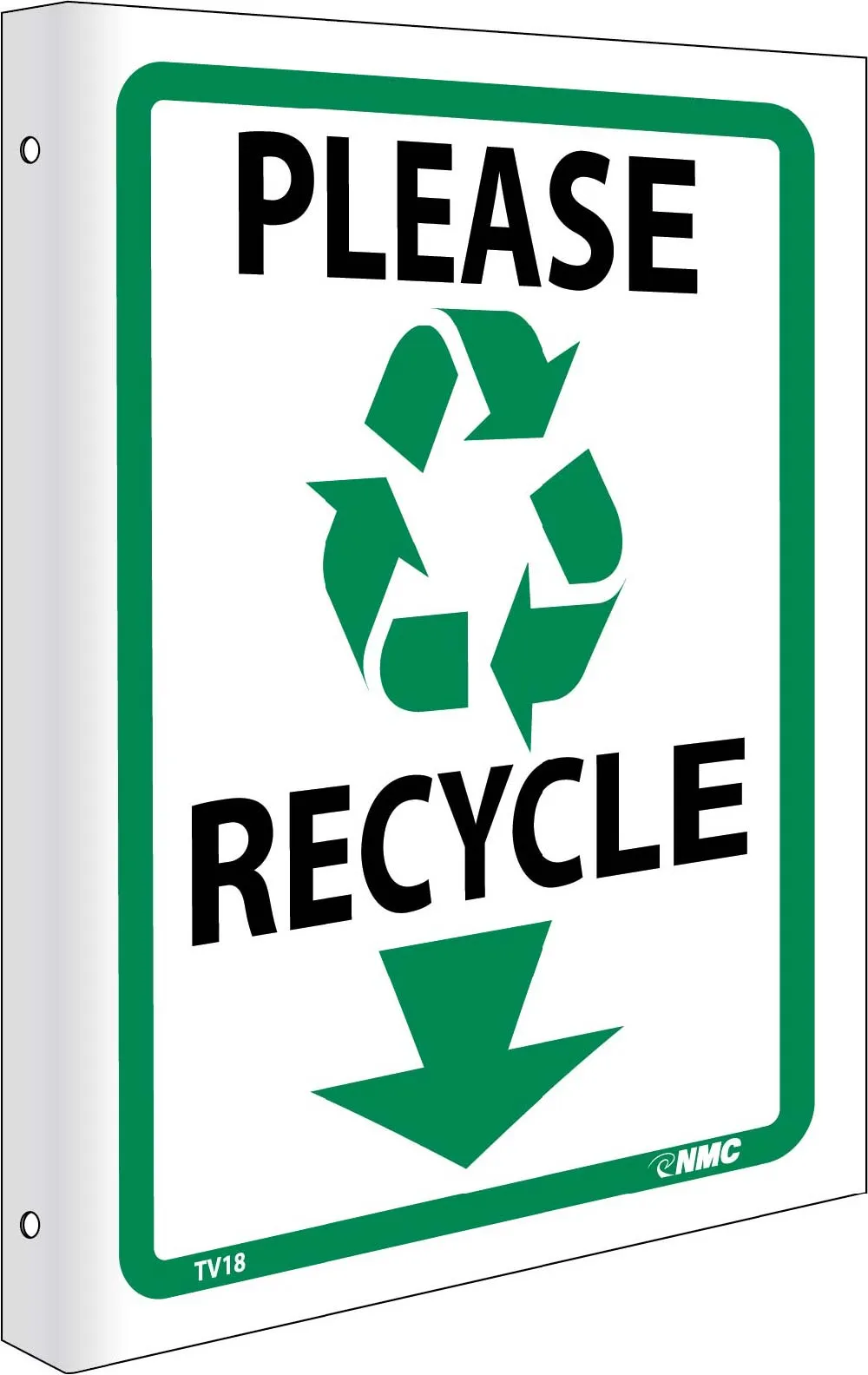 2-View Please Recycle Sign