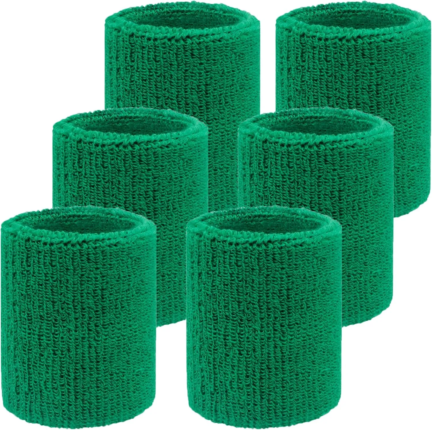 6 Pack 4 Inch Wrist Sweatbands Tennis Wrist Bands Absorbent Sweat Band for Men and Women, Breathable Cotton Sweatbands for Work Out, Football, Basketball, Running Athletic Sports