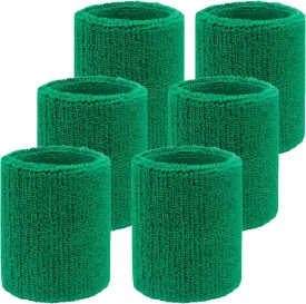 6 Pack 4 Inch Wrist Sweatbands Tennis Wrist Bands Absorbent Sweat Band for Men and Women, Breathable Cotton Sweatbands for Work Out, Football, Basketball, Running Athletic Sports