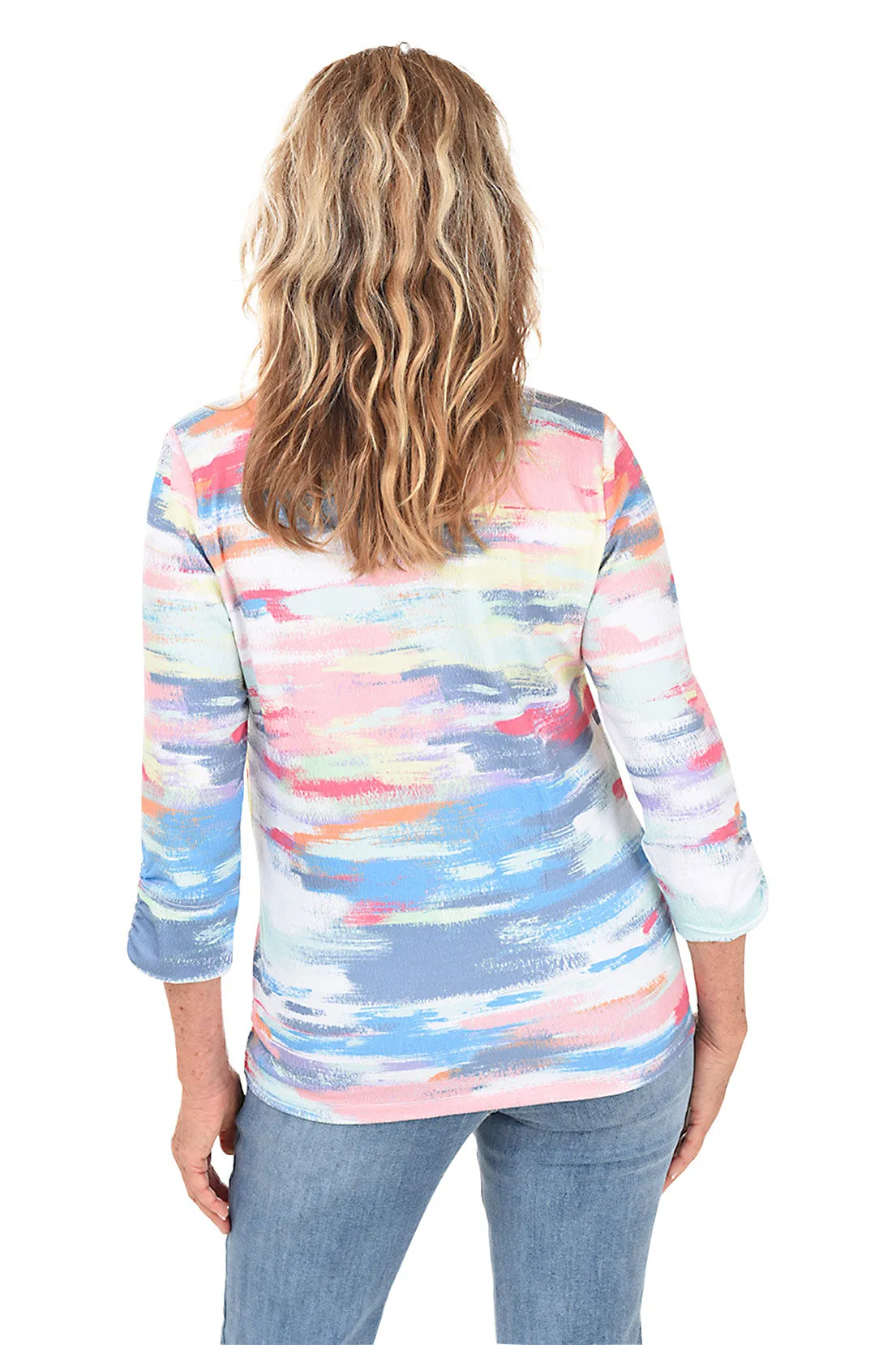 Abstract Horizon Textured Knit Top