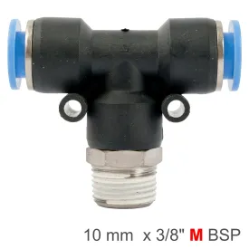 Aircraft Pu Hose Fitting Tee 10Mm-3/8 M