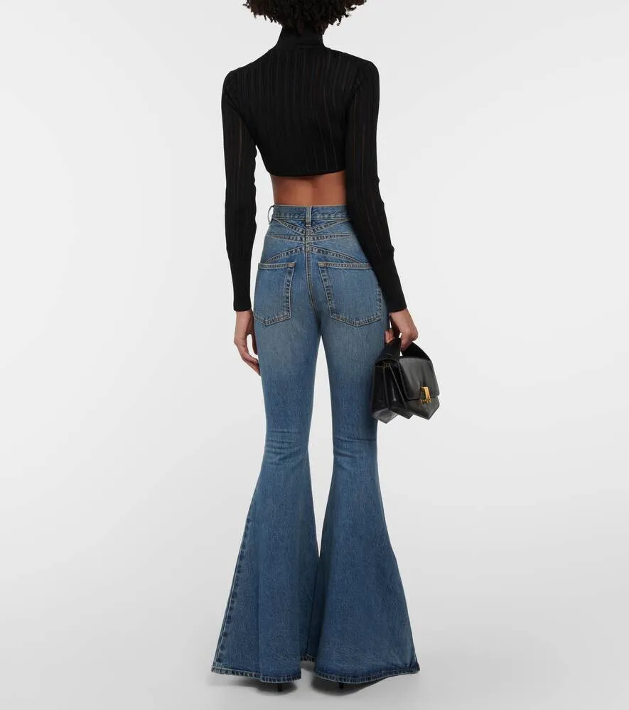 ALAÏA ribbed cropped cardigan, black