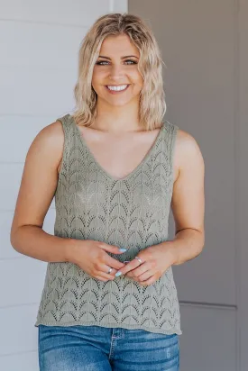 Always Hold On Knit Sleeveless Tank Top in Olive