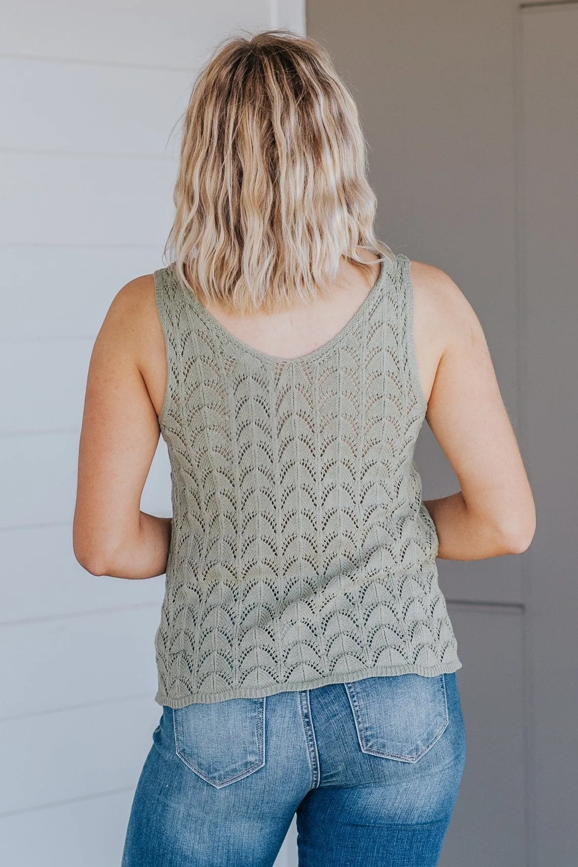 Always Hold On Knit Sleeveless Tank Top in Olive
