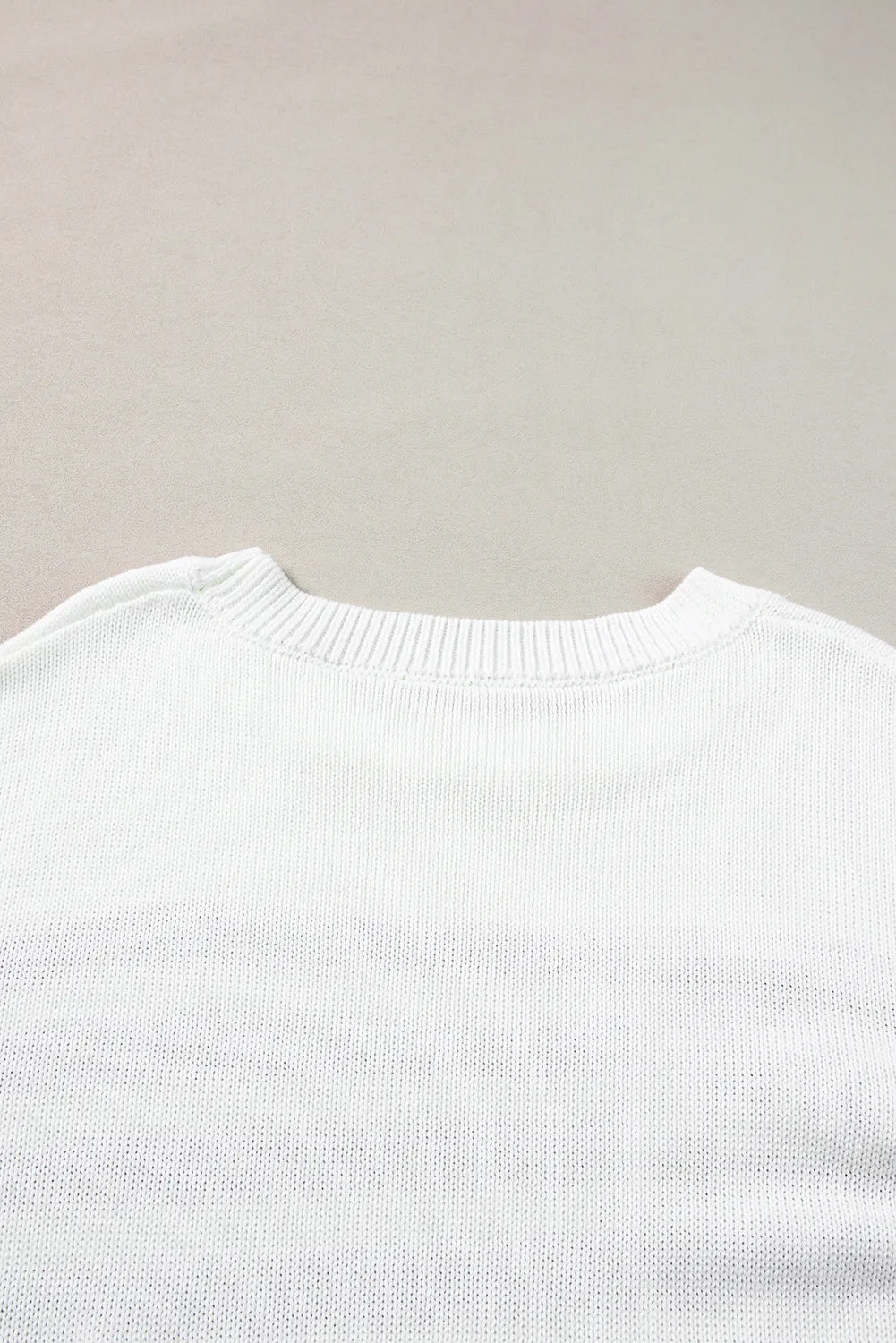 American Flag Cable Knit Drop Shoulder Sweater