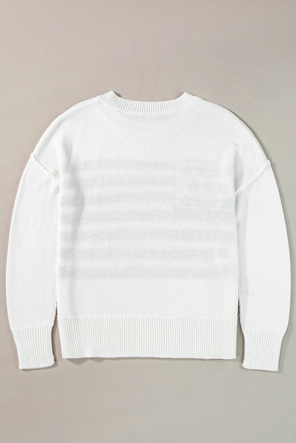 American Flag Cable Knit Drop Shoulder Sweater