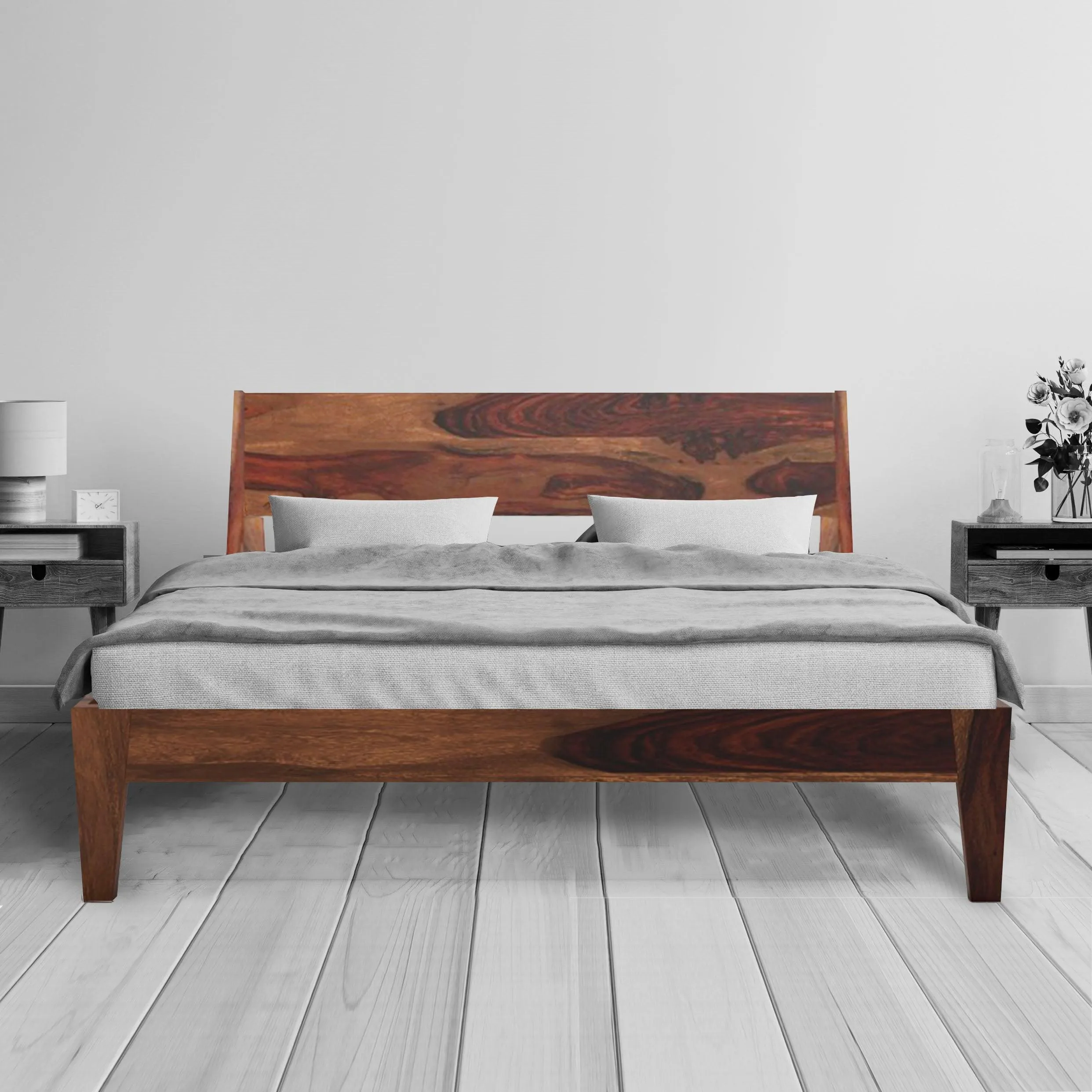 ARABEL BED QUEEN Sheesham Wood (Honey Finish)