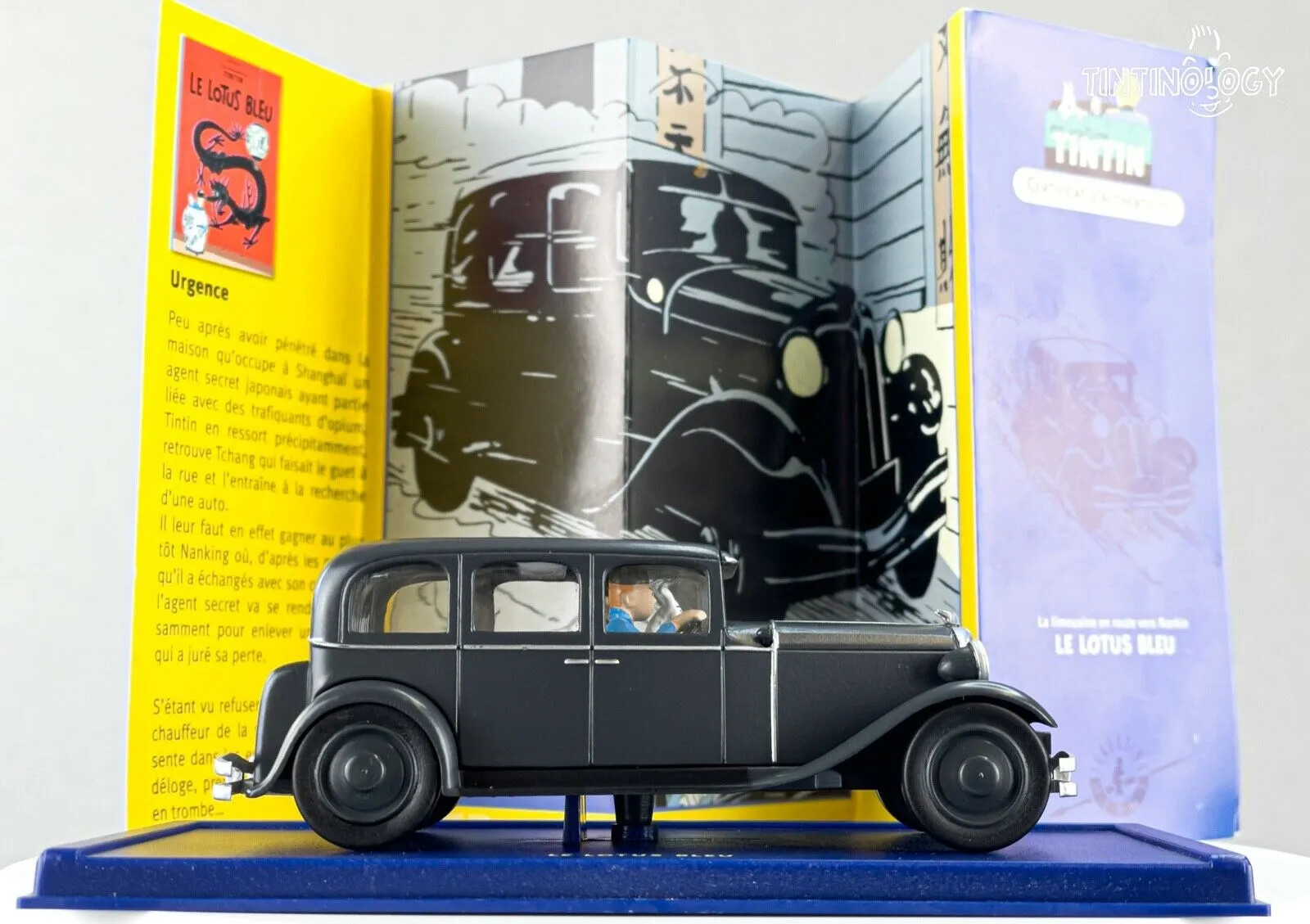 ATLAS TINTIN CAR # 38 Nanjing Limo - Blue Lotus Herge model car 1/43 Scale