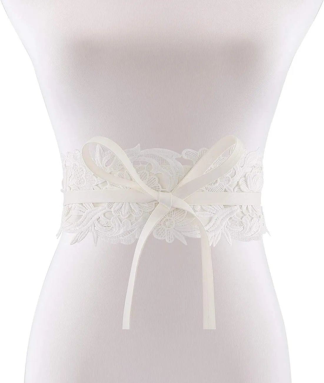 Ayliss Women's Lace Waist Belt Obi Bowknot Cinch Wide Belt Bow Tie Wrap Boho Corset Dress Waist Band Pu Leather