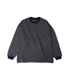 BORDER WIDE L/S T-SHIRT "D.NAVY"