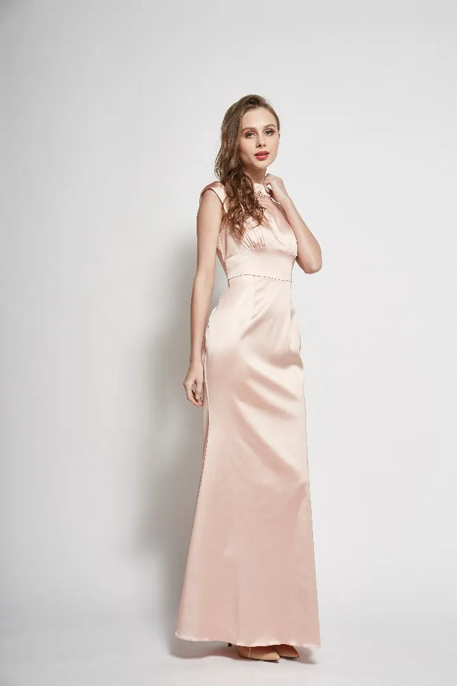 Brenda Necklace Beaded Satin Gown
