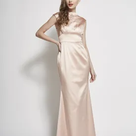 Brenda Necklace Beaded Satin Gown