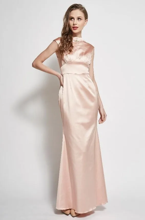 Brenda Necklace Beaded Satin Gown