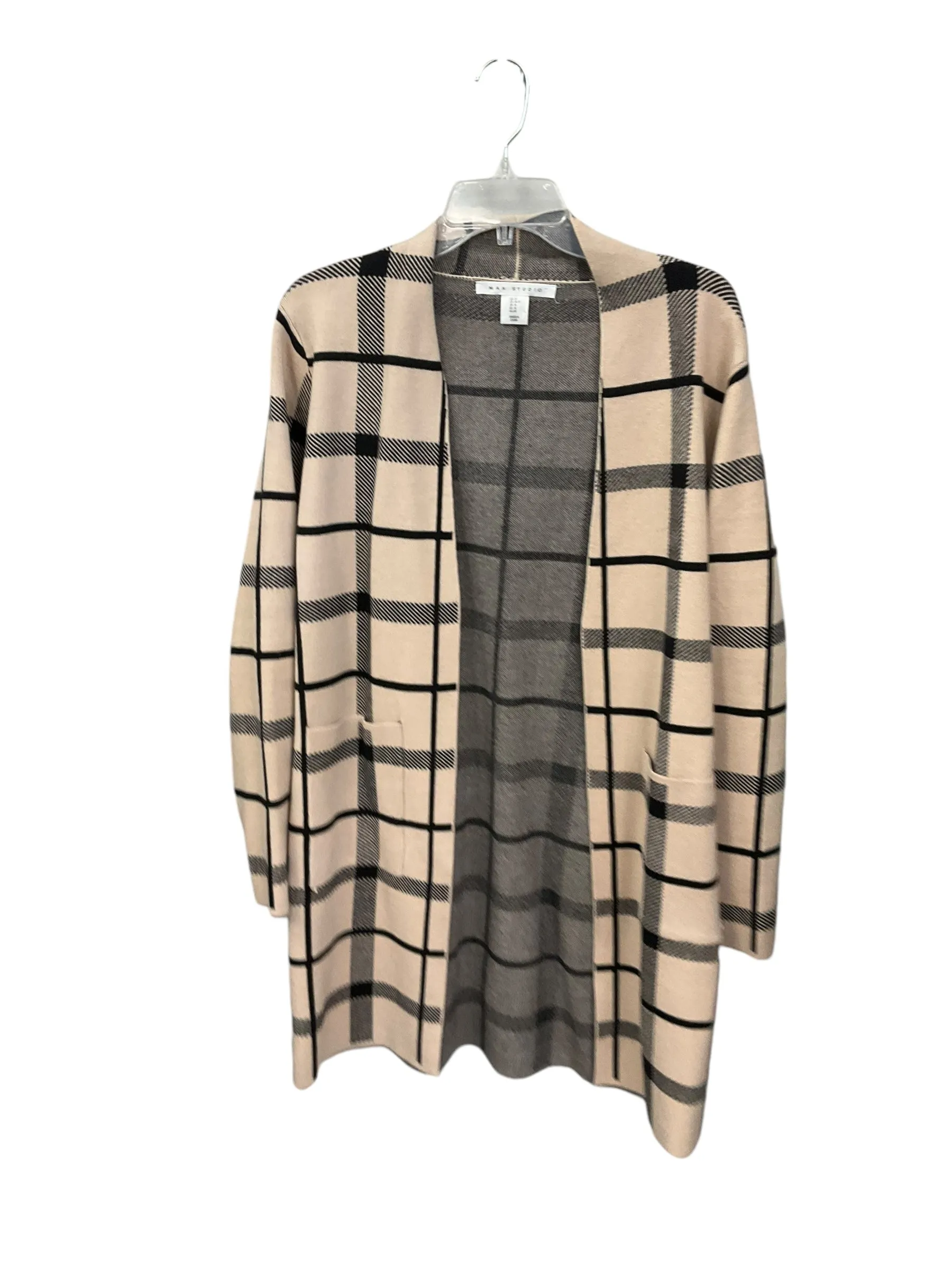 Cardigan By Max Studio In Black & Cream, Size: M