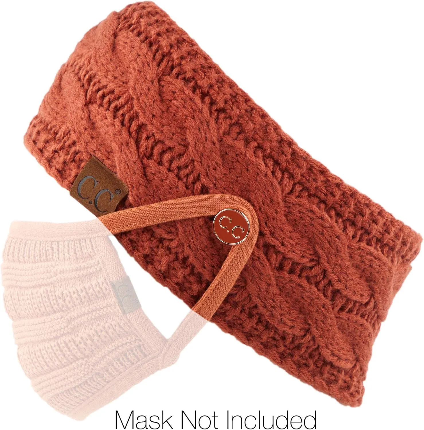 C.C Winter Fuzzy Fleece Lined Thick Knitted Diagonal Stripes Criss-Cross Pattern Headband Headwrap (HW-2060)