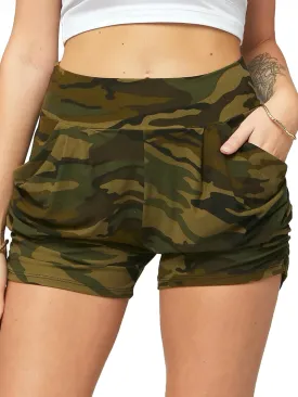 Conceited Womens Shorts with Pockets - Ultra Soft Stretch - High Rise - Casual - Pleated