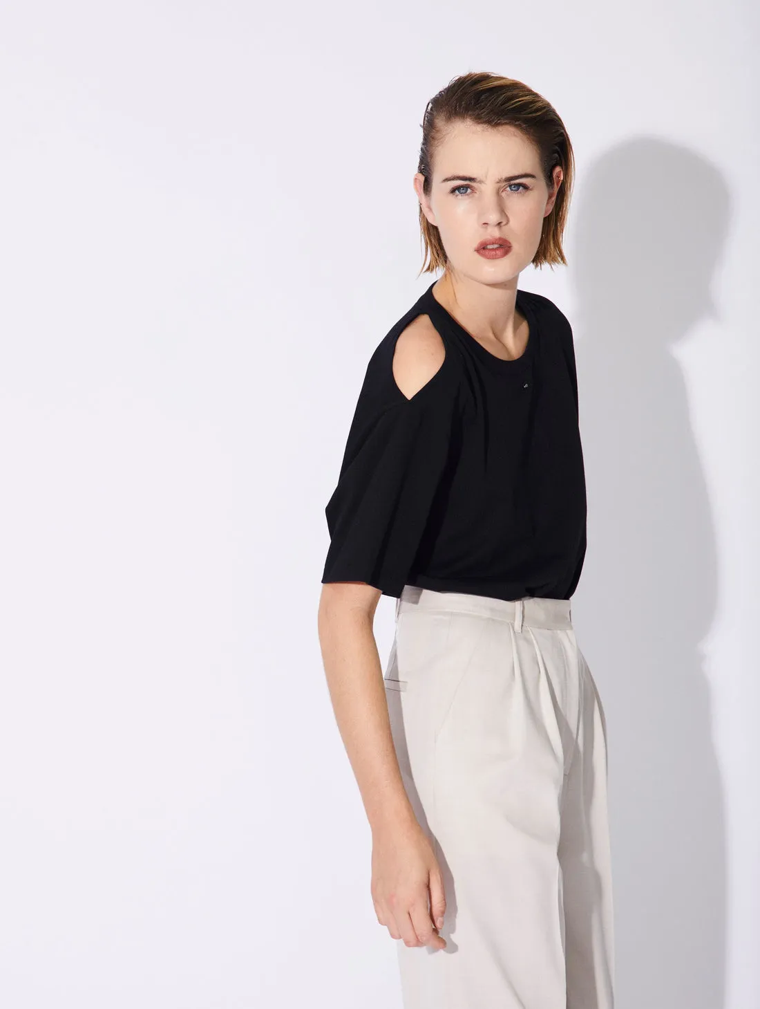 Cotton Jersey Cut-Out T-Shirt