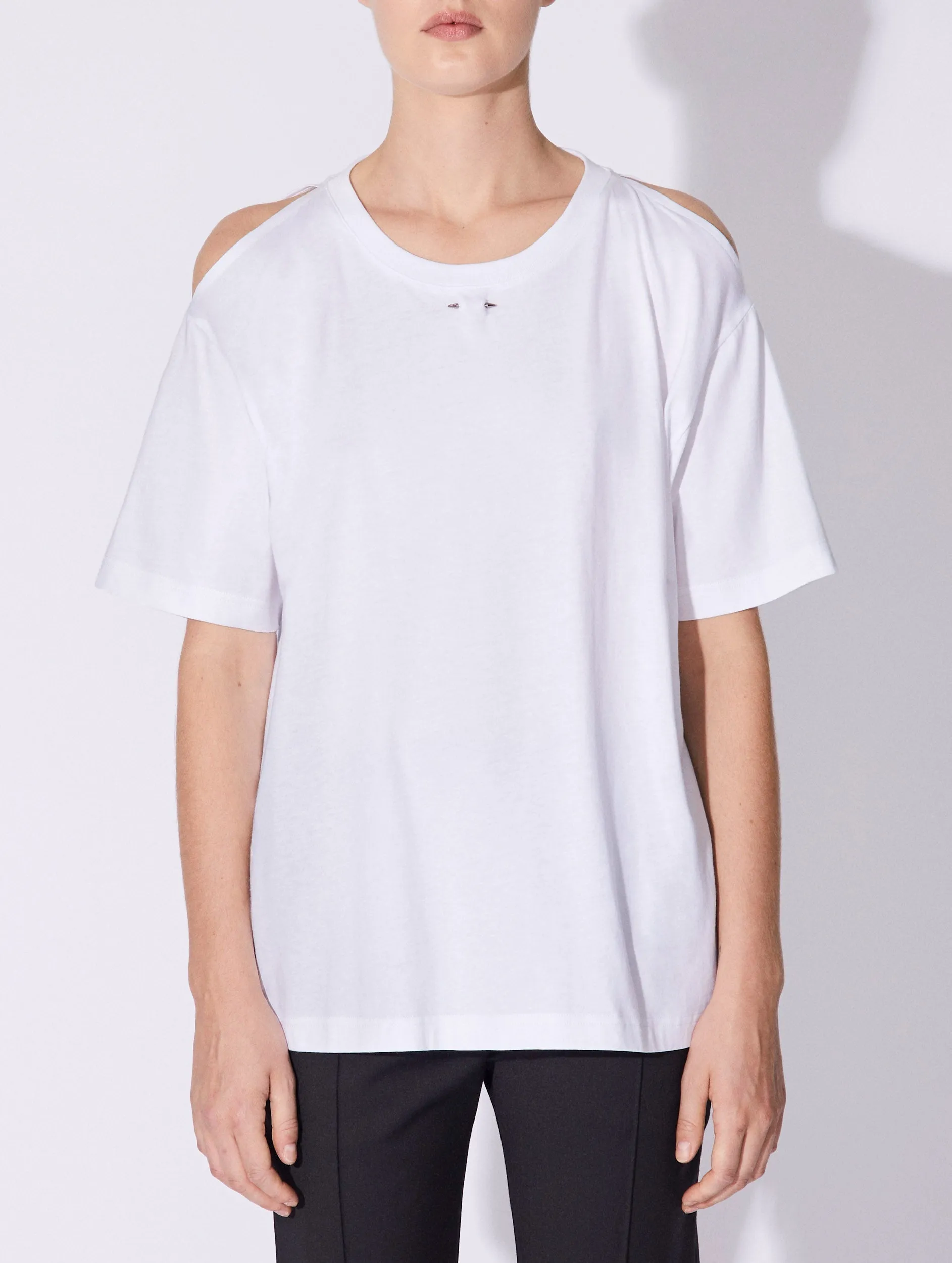 Cotton Jersey Cut-Out T-Shirt
