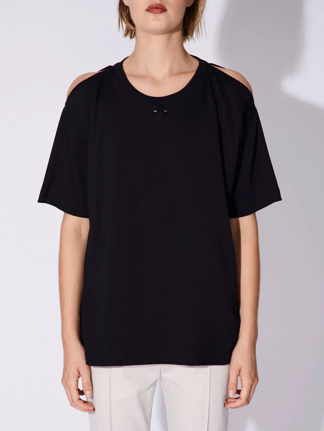 Cotton Jersey Cut-Out T-Shirt
