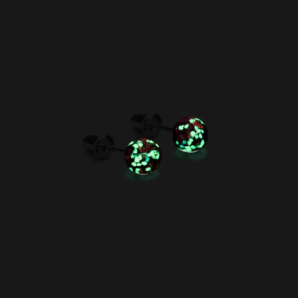 Crimson | .925 Sterling Silver | Mini Firefly Glass Stud Earrings