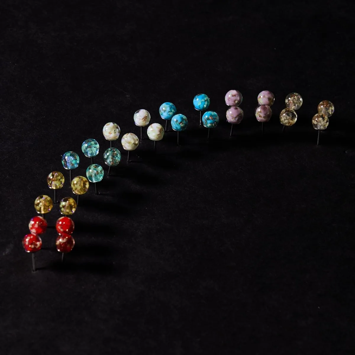 Crimson | .925 Sterling Silver | Mini Firefly Glass Stud Earrings