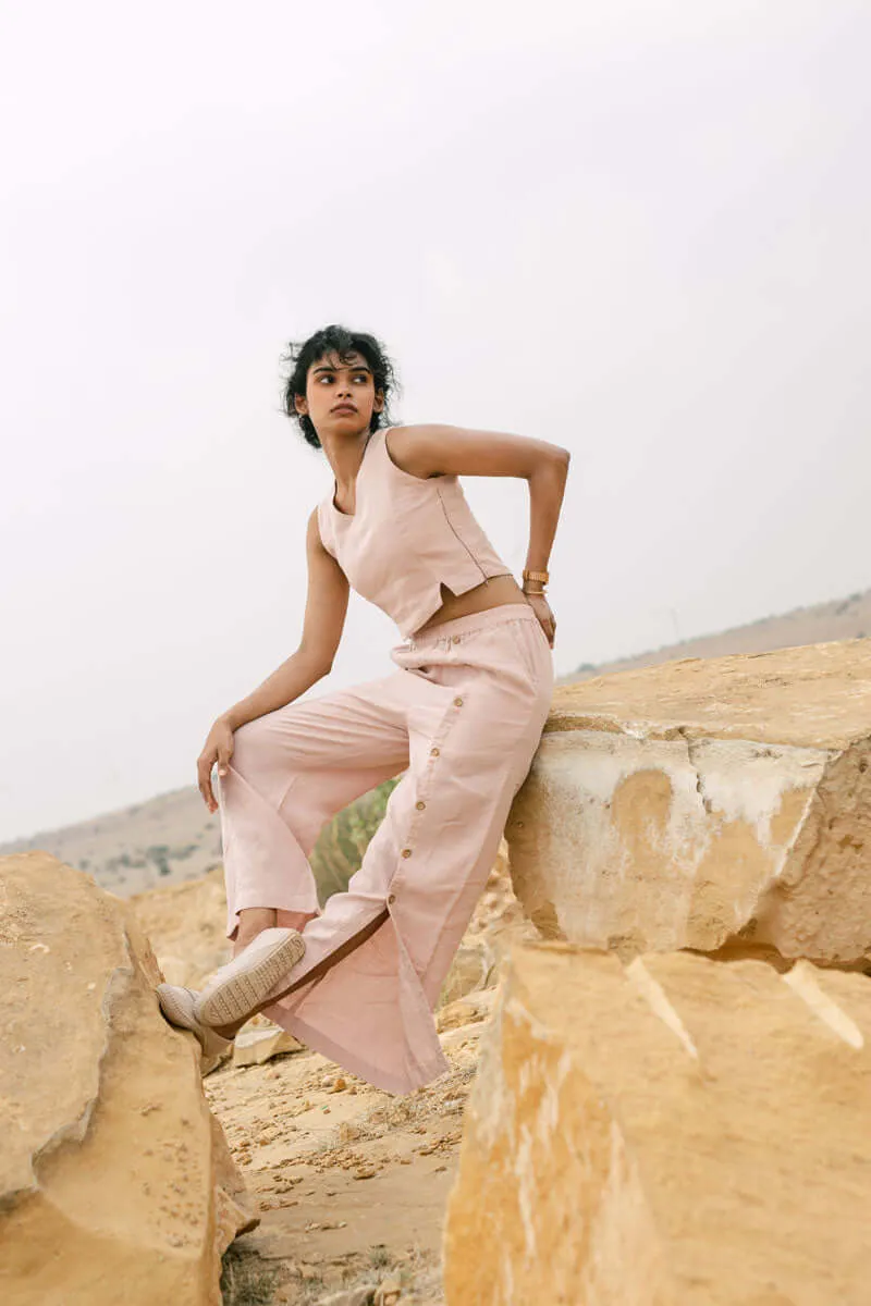 Crop top with slit trouser