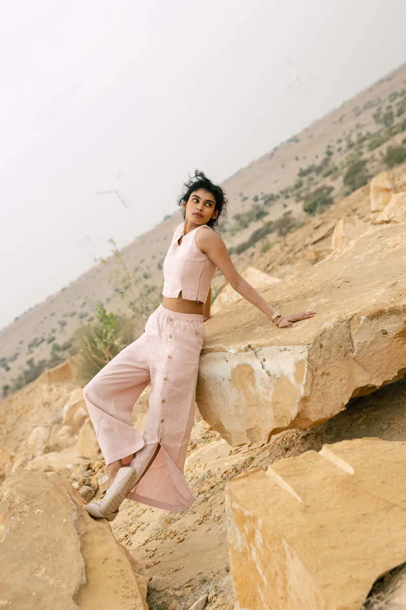Crop top with slit trouser