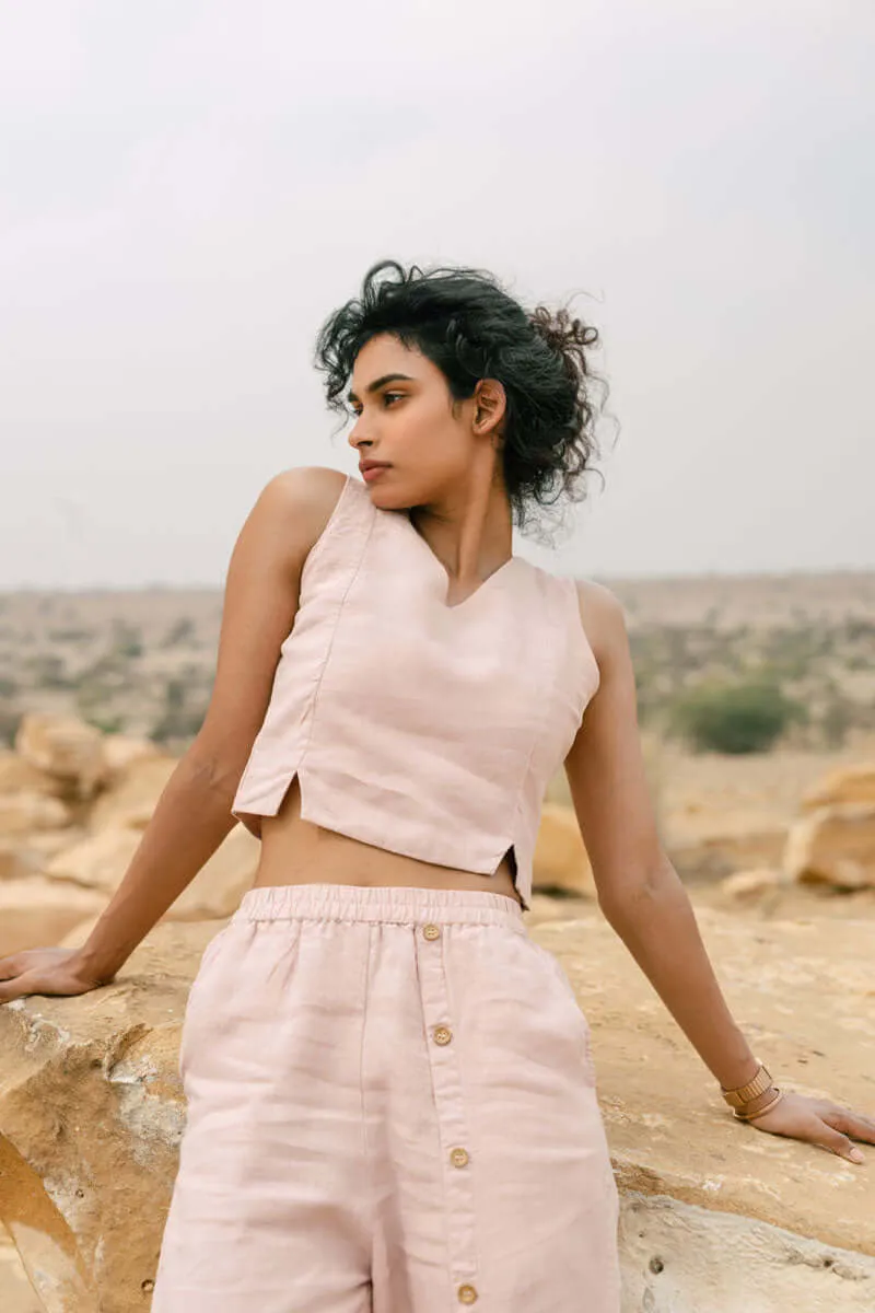 Crop top with slit trouser