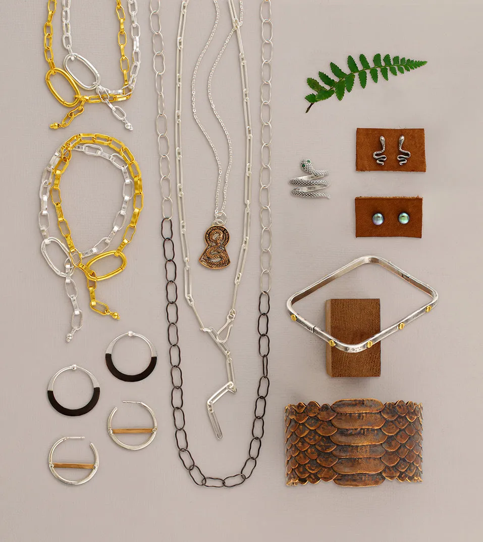 Dipped Magic Beans Necklace in Silver & Rhodium