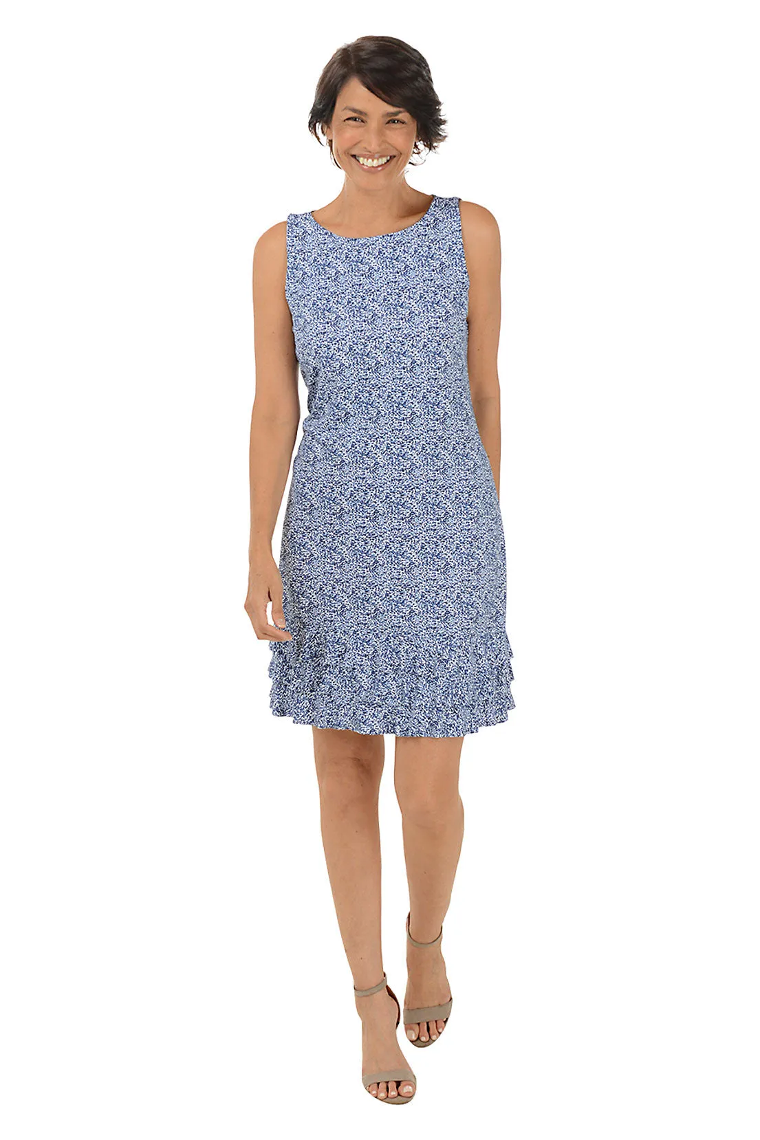 Ditsy Leopard UPF50  Ruffle Dress