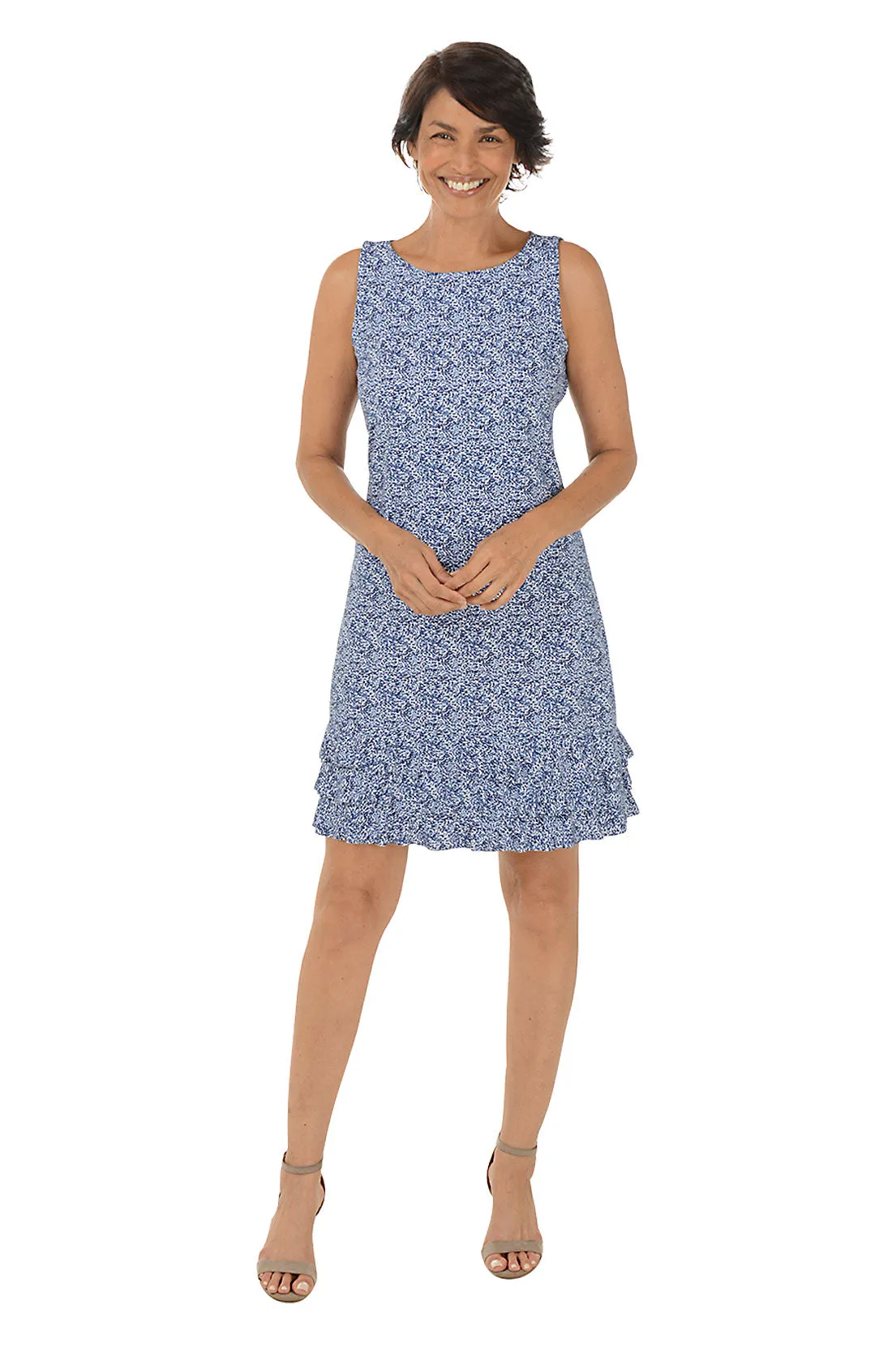 Ditsy Leopard UPF50  Ruffle Dress