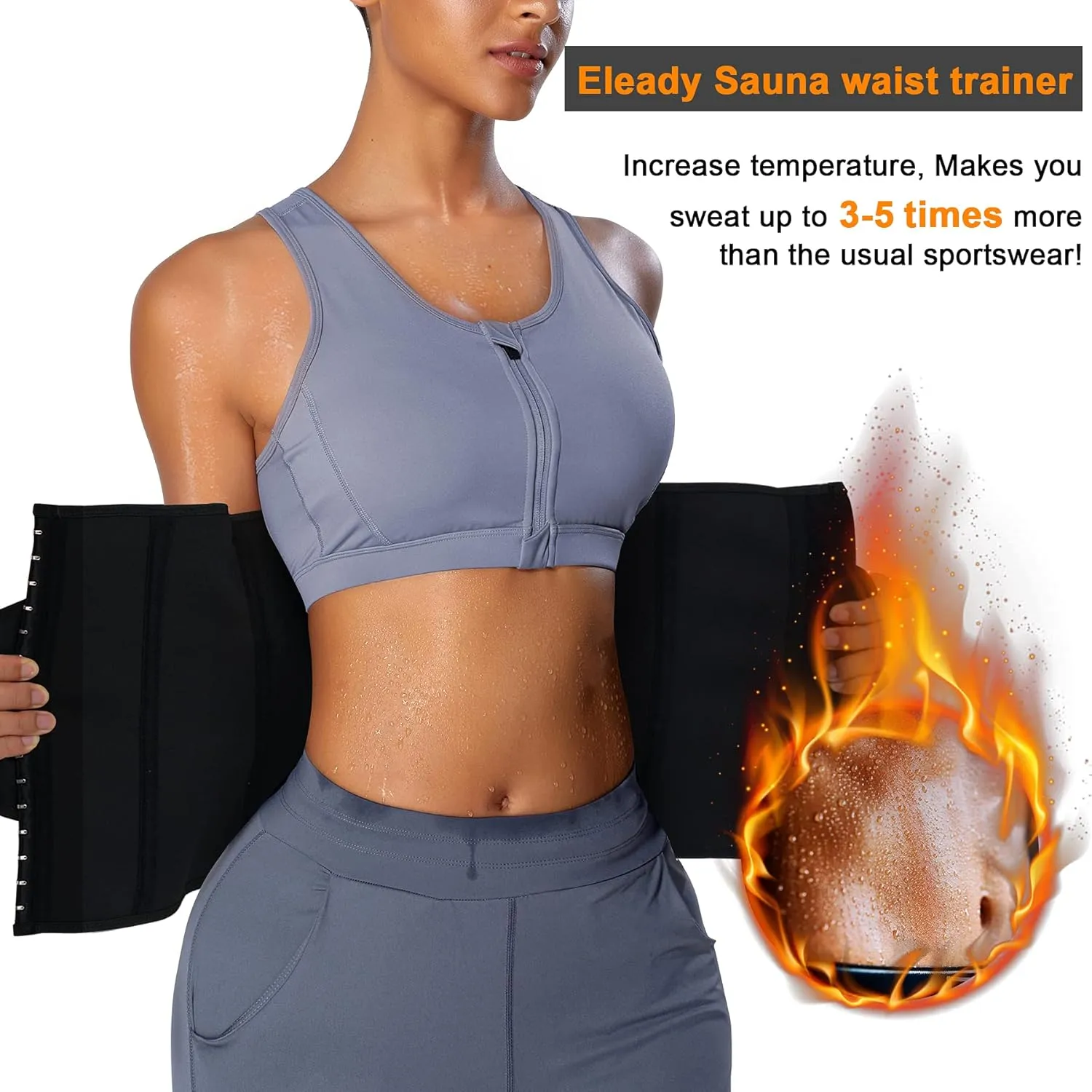 Eleady Waist Trainer Trimmer Belt for Women Corset Slimming Body Shaper Cincher Sauna Sweat Band Workout Sport Girdles