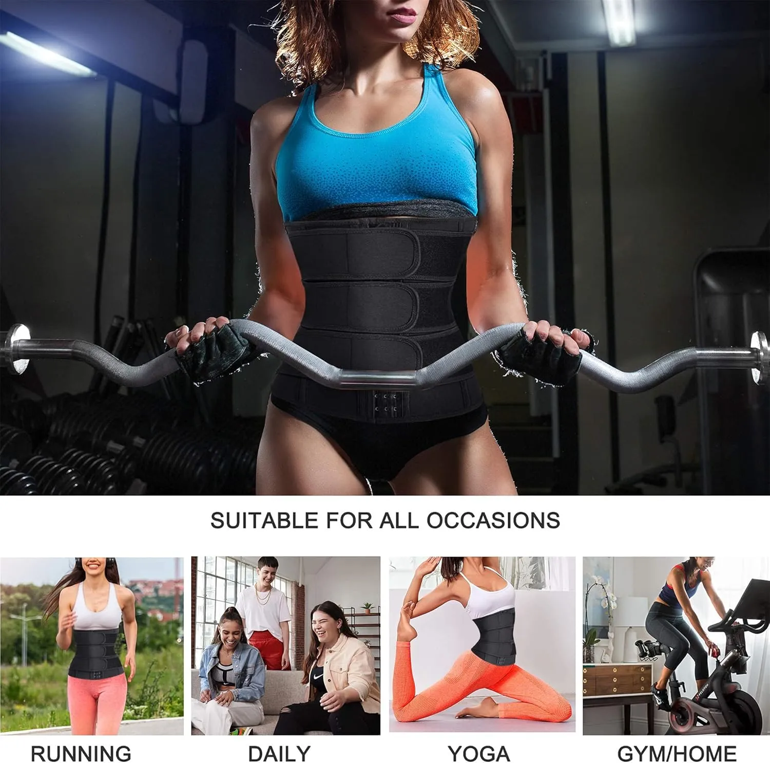 Eleady Waist Trainer Trimmer Belt for Women Corset Slimming Body Shaper Cincher Sauna Sweat Band Workout Sport Girdles