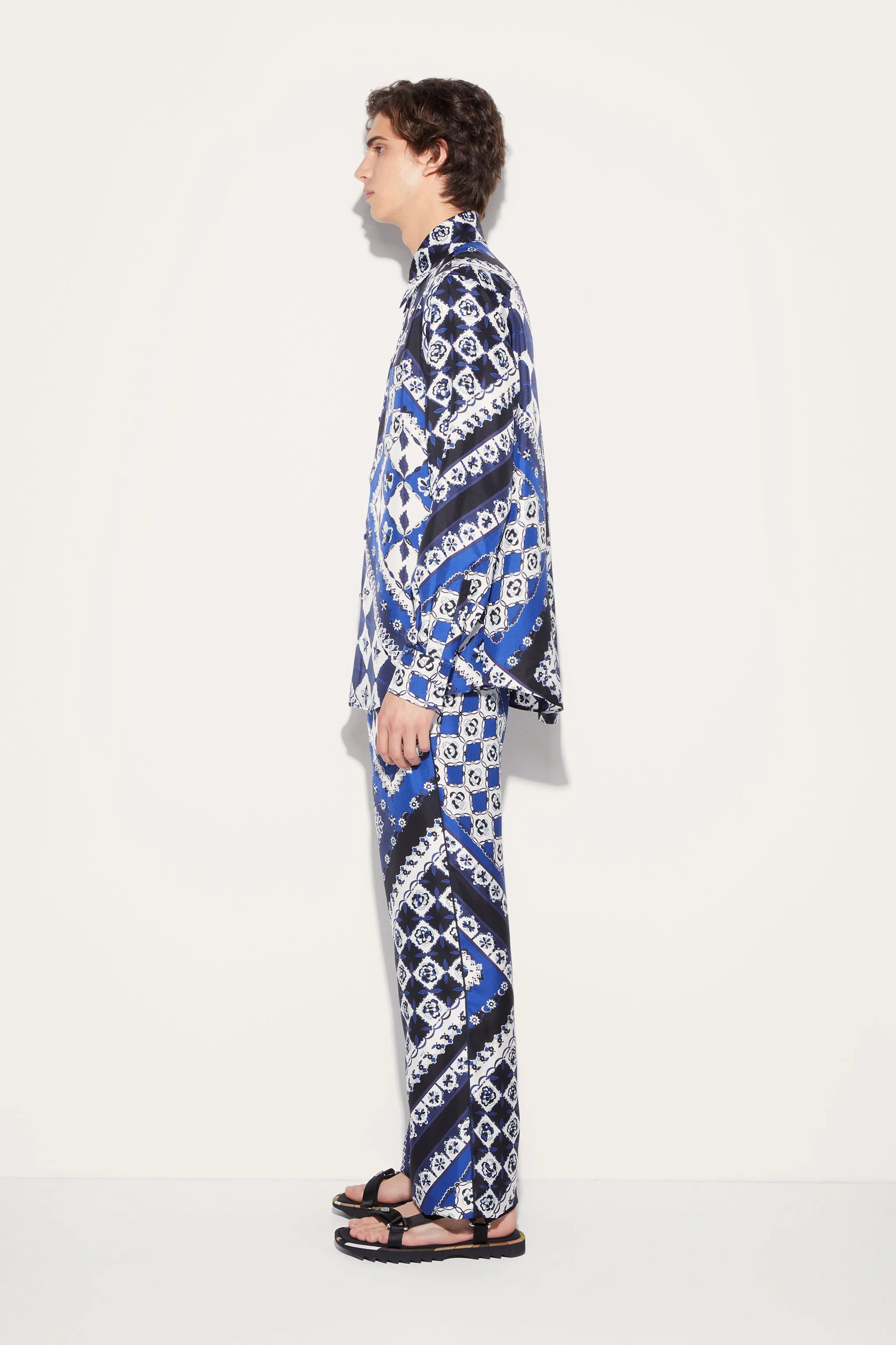 Festa-Print Silk-Twill Shirt