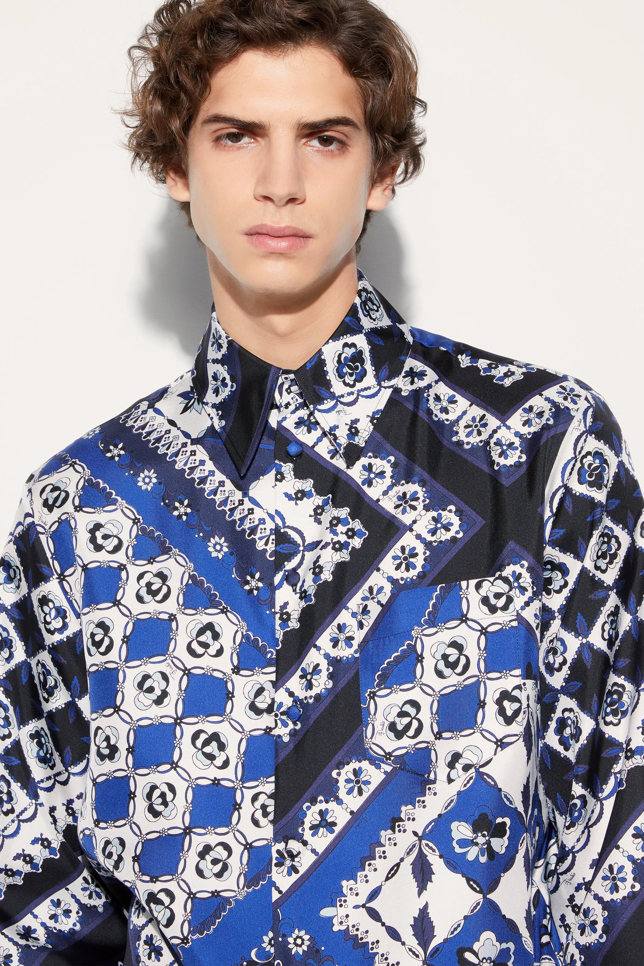 Festa-Print Silk-Twill Shirt
