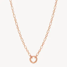 Figaro Charm Chain Necklace — Rose Gold