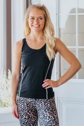 Freedom Finder Criss Cross Back Sleeveless Tank in Black