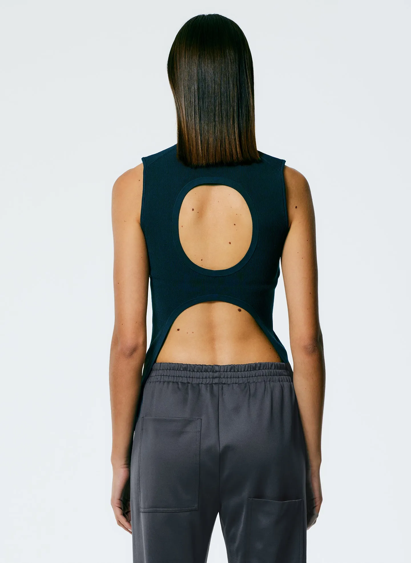 Giselle Stretch Sweater Circle Openback Tank