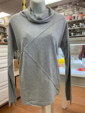 Grey Knit Top with Cowl Neck