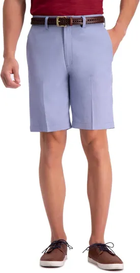 Haggar Men's Cool 18 Pro Straight Fit Flat Front 4-Way Stretch Expandable Waist Shorts - 7 and 9.5 Inch Inseams