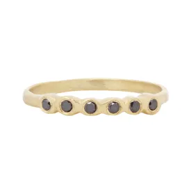 Half pebble band with black diamonds