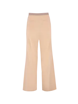 high-waisted silk trousers