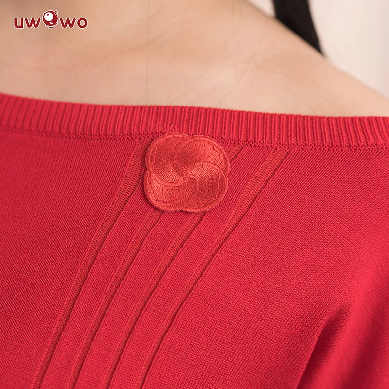 【In Stock】Uwowo Plus Size Anime Spy x Family: Yor Forger Sweater Yor Forger Dress Christmas Cosplay Costume Casual Red Sweater