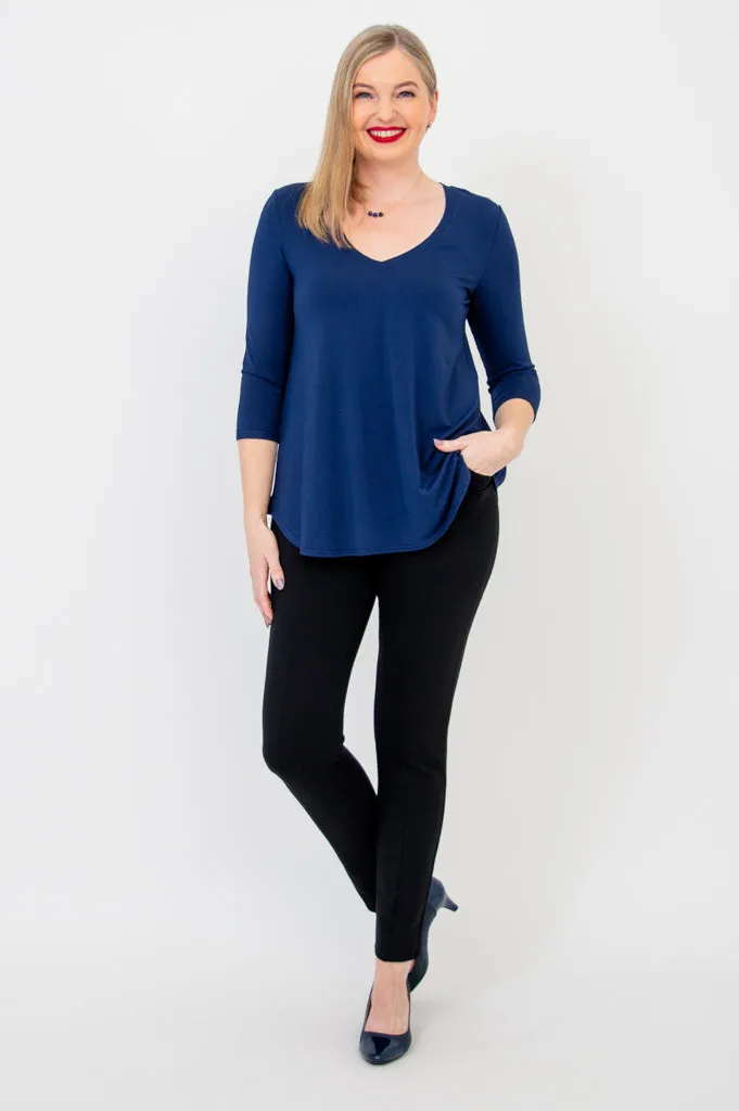 Jackie 3/4 Sleeve, Indigo, Bamboo