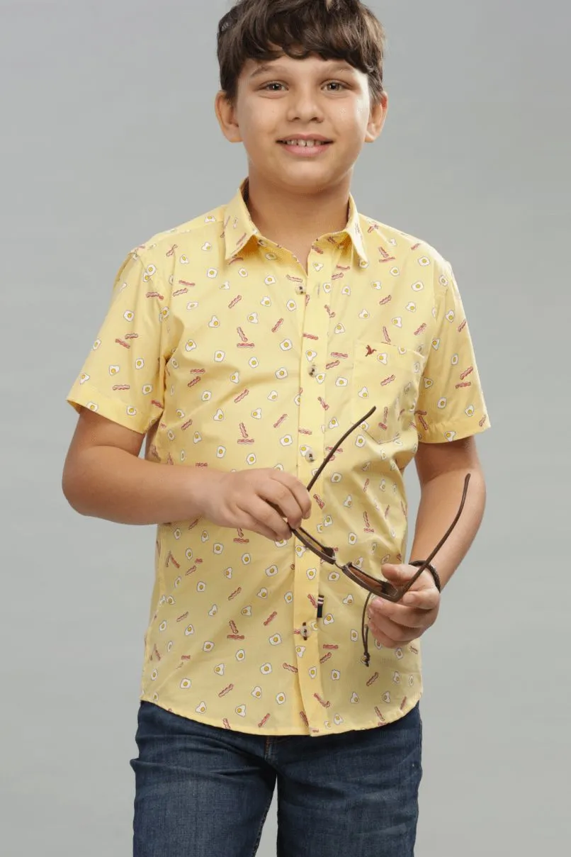 KIDS - Yellow Yolk Print - Half-Stain Proof Shirt