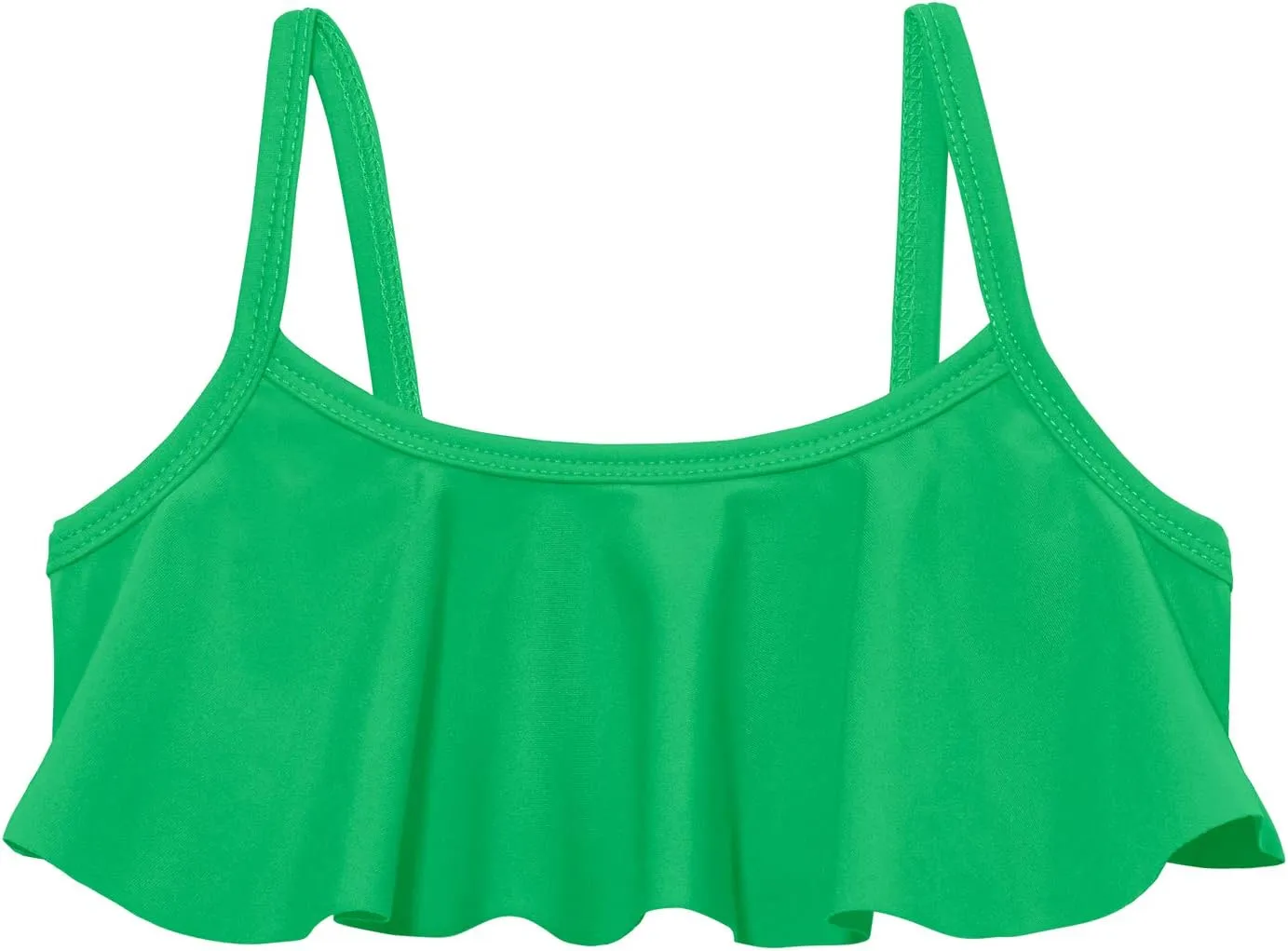 Made in USA Girls Flounce Bikini Top UPF50  Sun Protection Toddler Bathing Suit Rash Guard for Beach Pool Swimwear